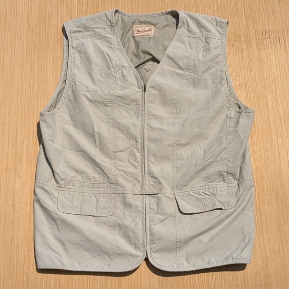 Vintage Woolrich 90's Vest‎ Original Outdoor Beige Utility Fishing Men's XL? - Picture 1 of 6